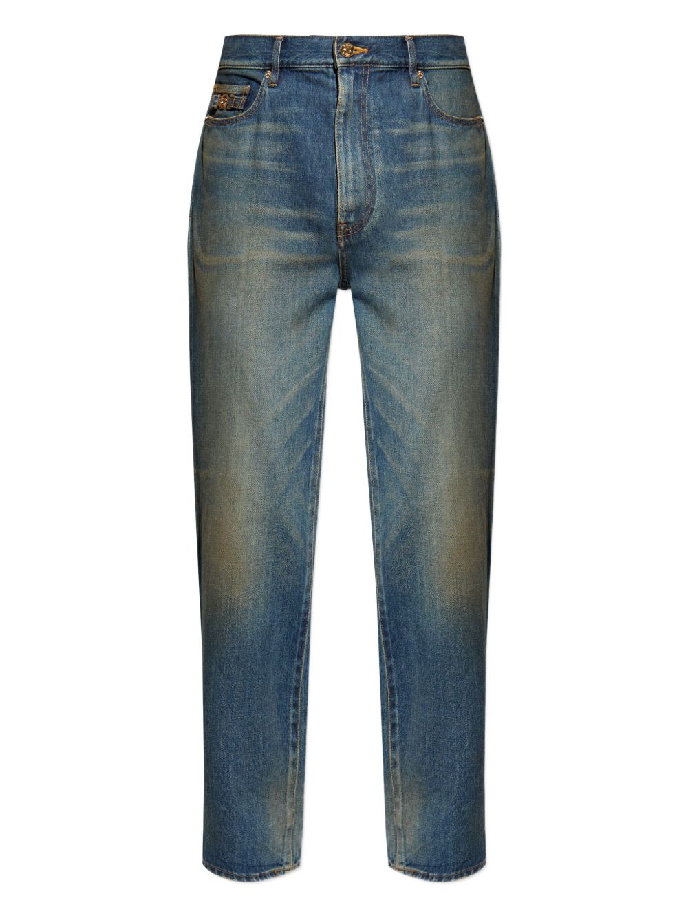 Stonewashed Denim Jeans With Pencil Fit