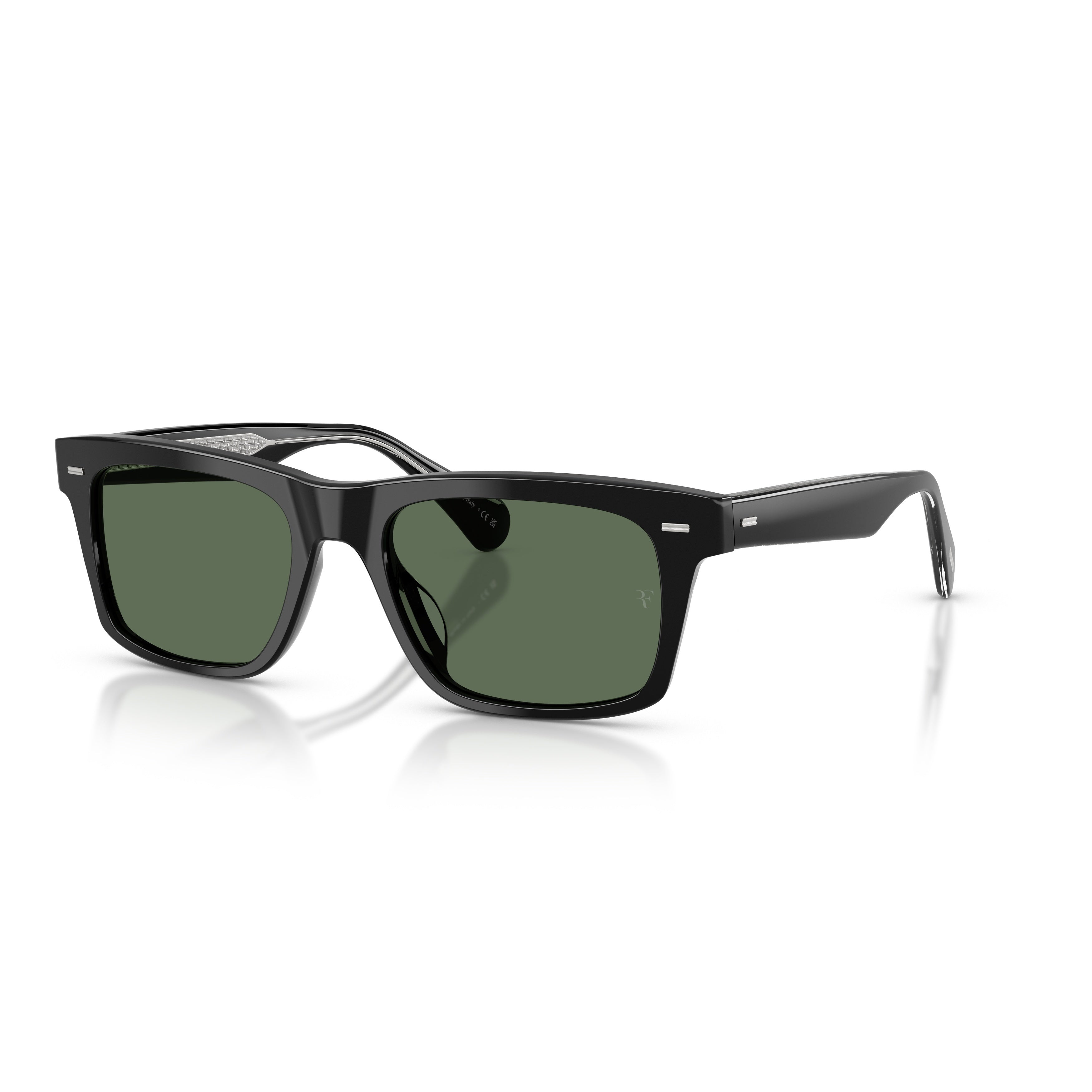 0ov5596su Bold Rectangular Frame Sunglasses with Dark Green Lenses