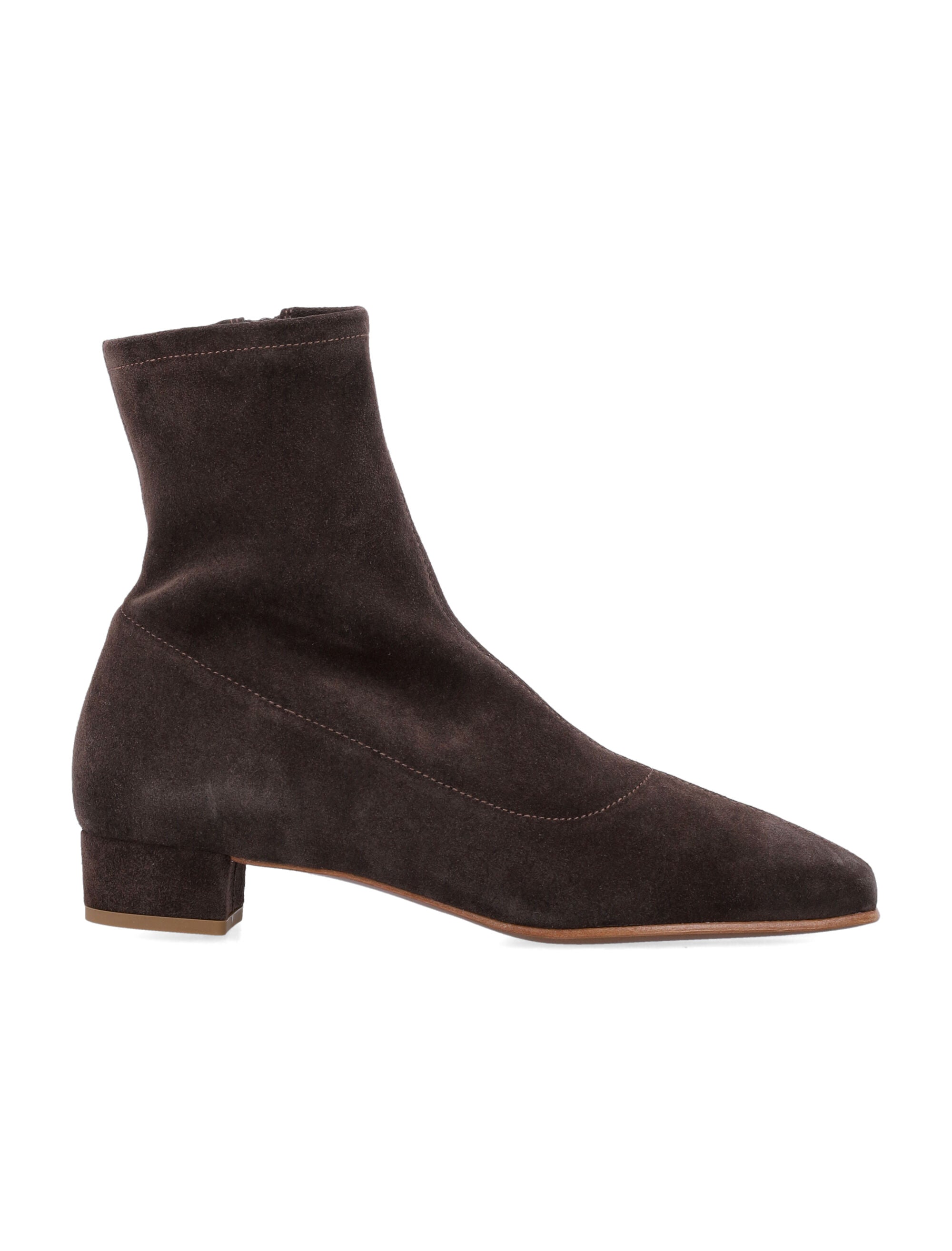 Ristretto Brown Suede Ankle Boots with Glove-like Fit