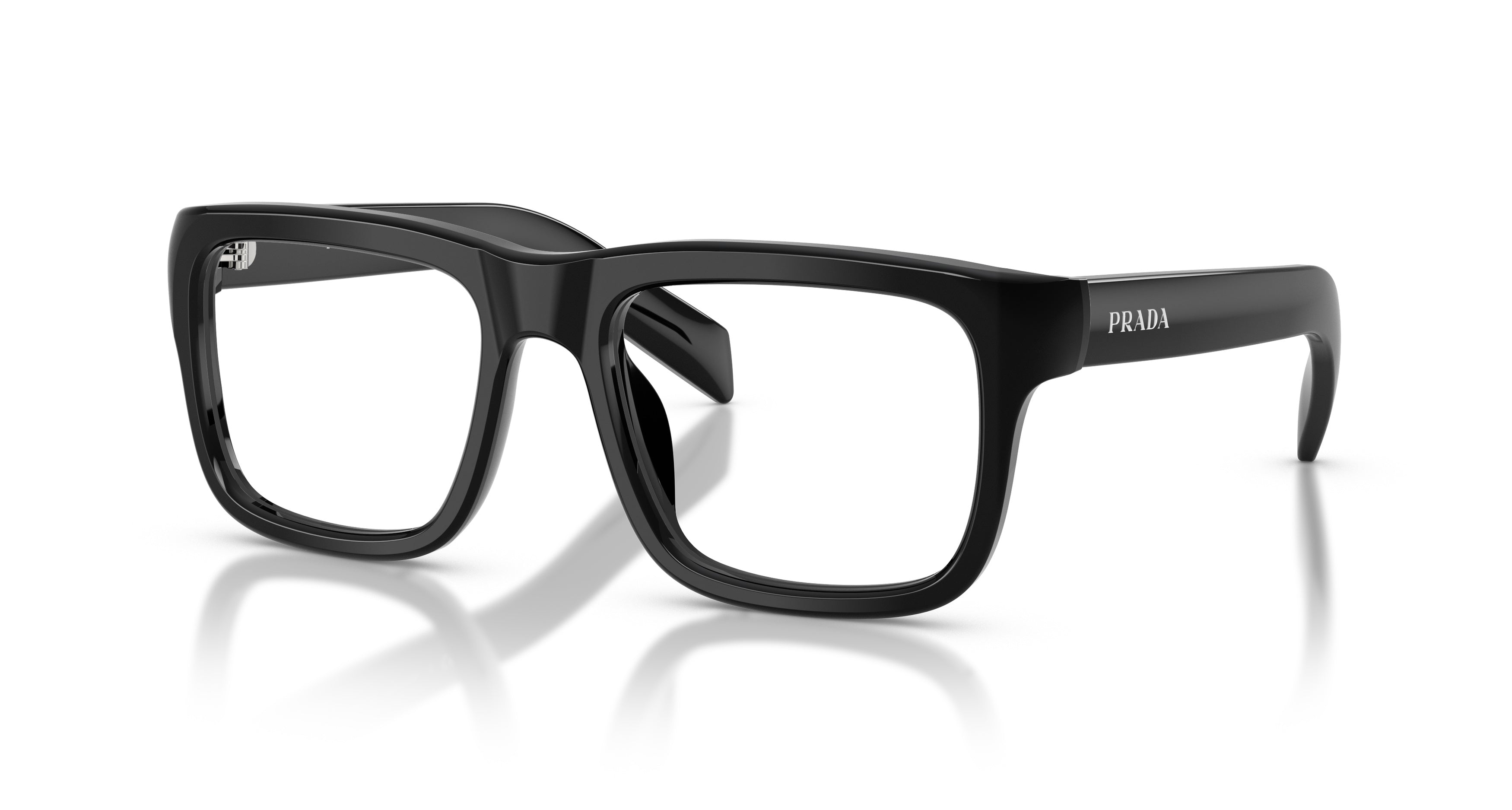 0pr D02v Oversized Square Frame Black Acetate Sunglasses