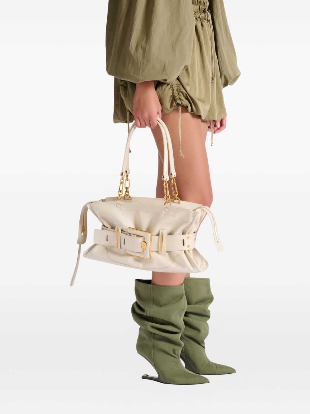 Top Handle Bag With Chain Detailing