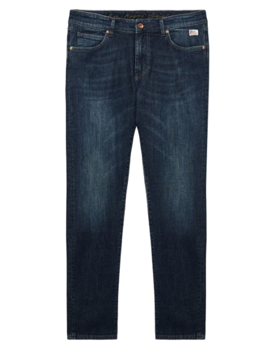 Real Wash Denim Jeans With Dark Wash