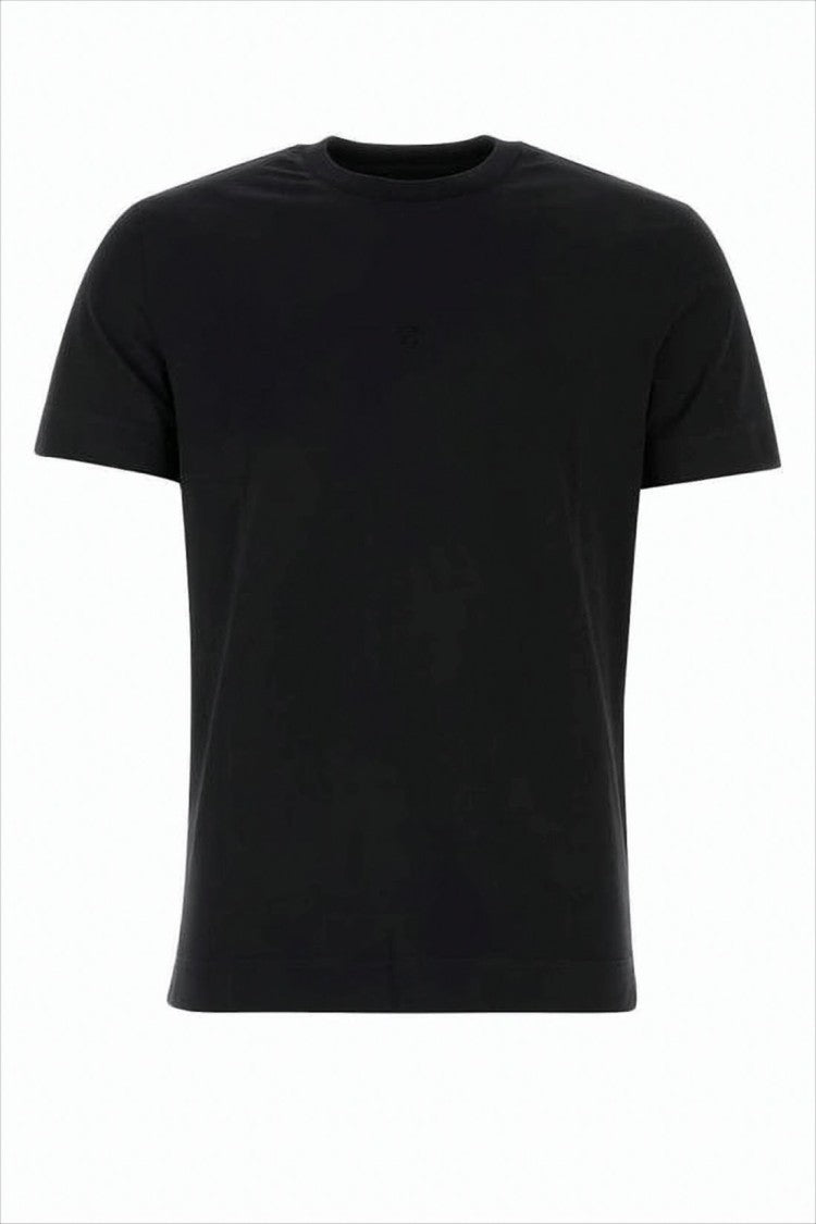 Minimalist Black Cotton Short-Sleeve T-Shirt
