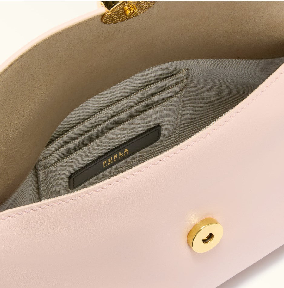 Grained Nappa Leather Trapeze Crossbody Bag