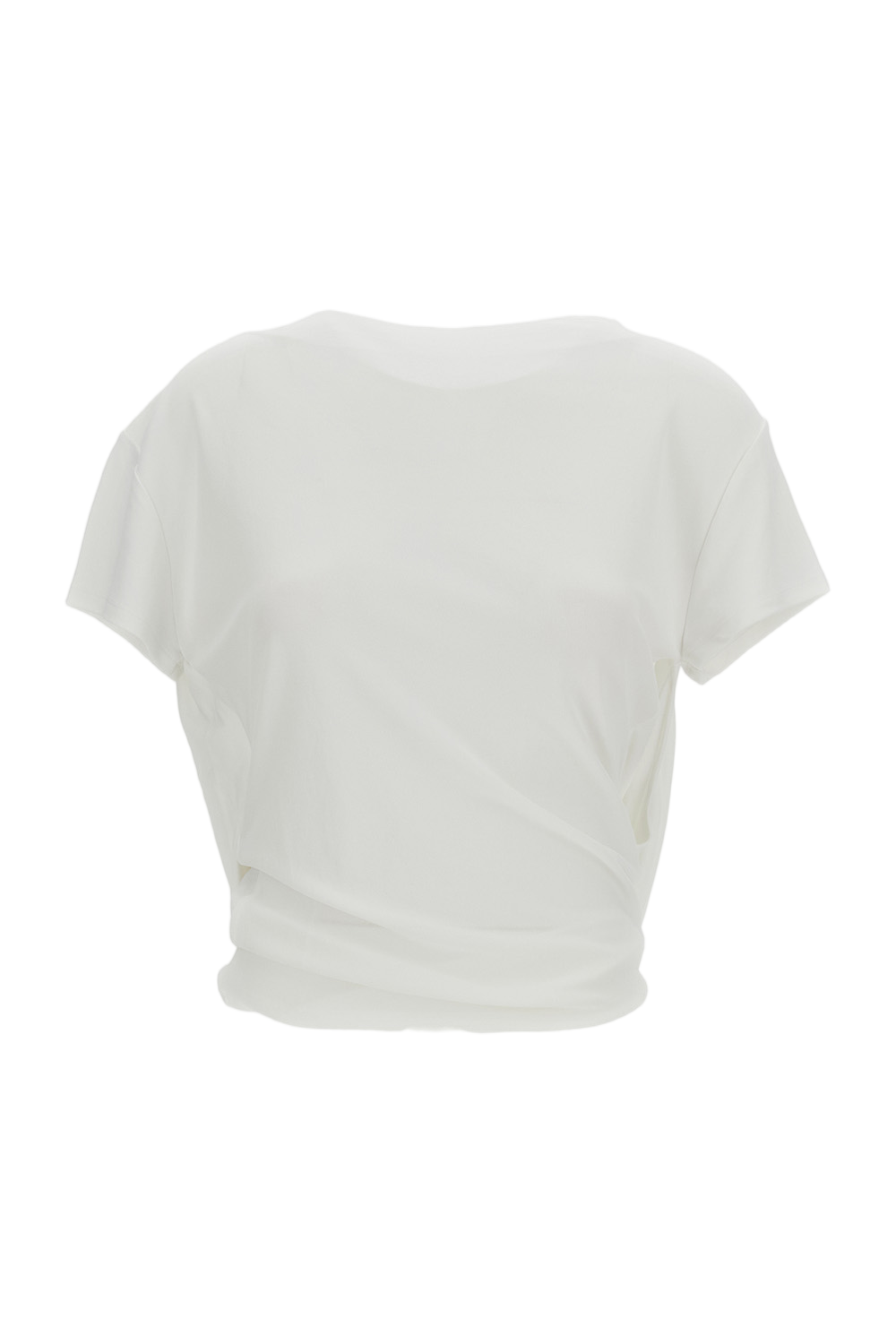 Fluid Viscose Draped Open-Back Top