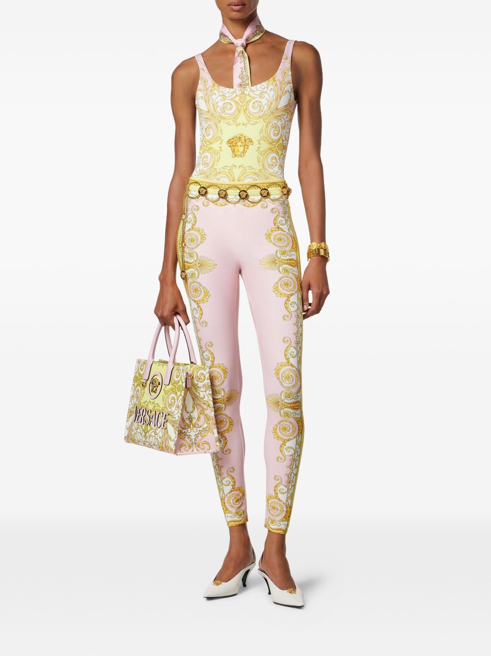 Ornate Baroque Print One-Piece Swimsuit