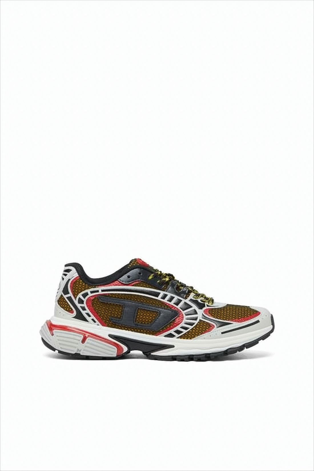 Dynamic Olive Green Sneakers with Bold Accents