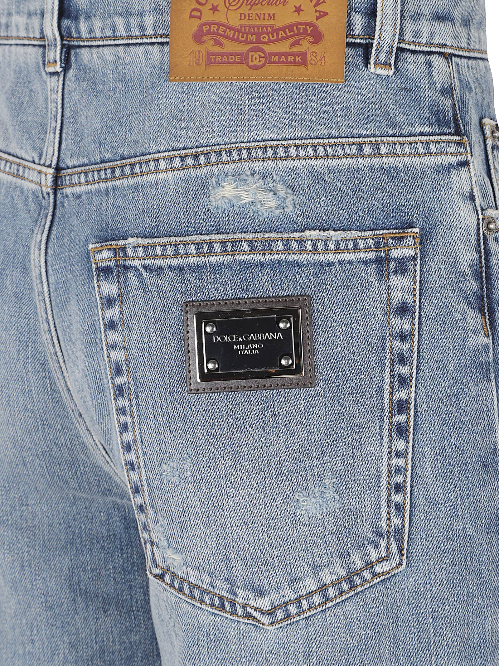 Light Blue Distressed Denim Jeans