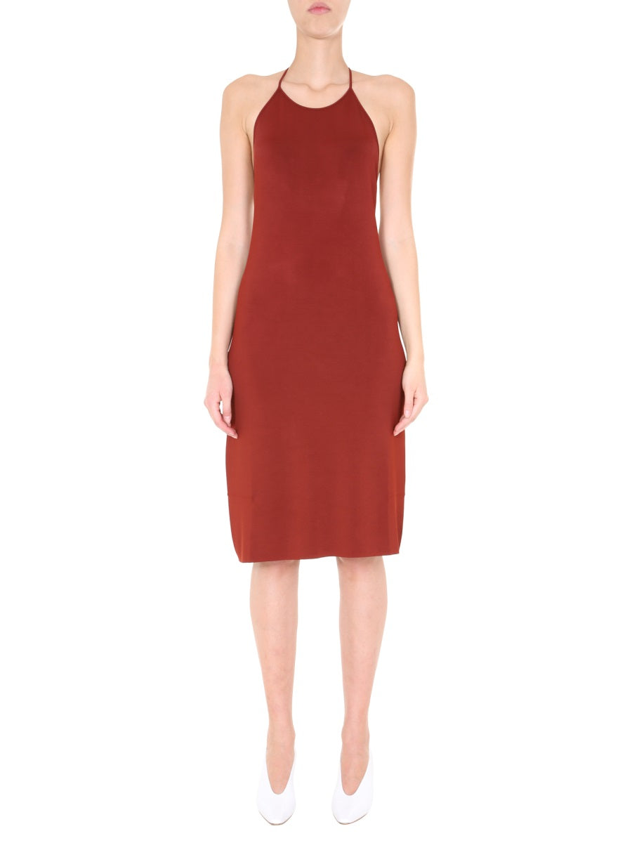 Fluid Viscose Dress with Knotted Straps