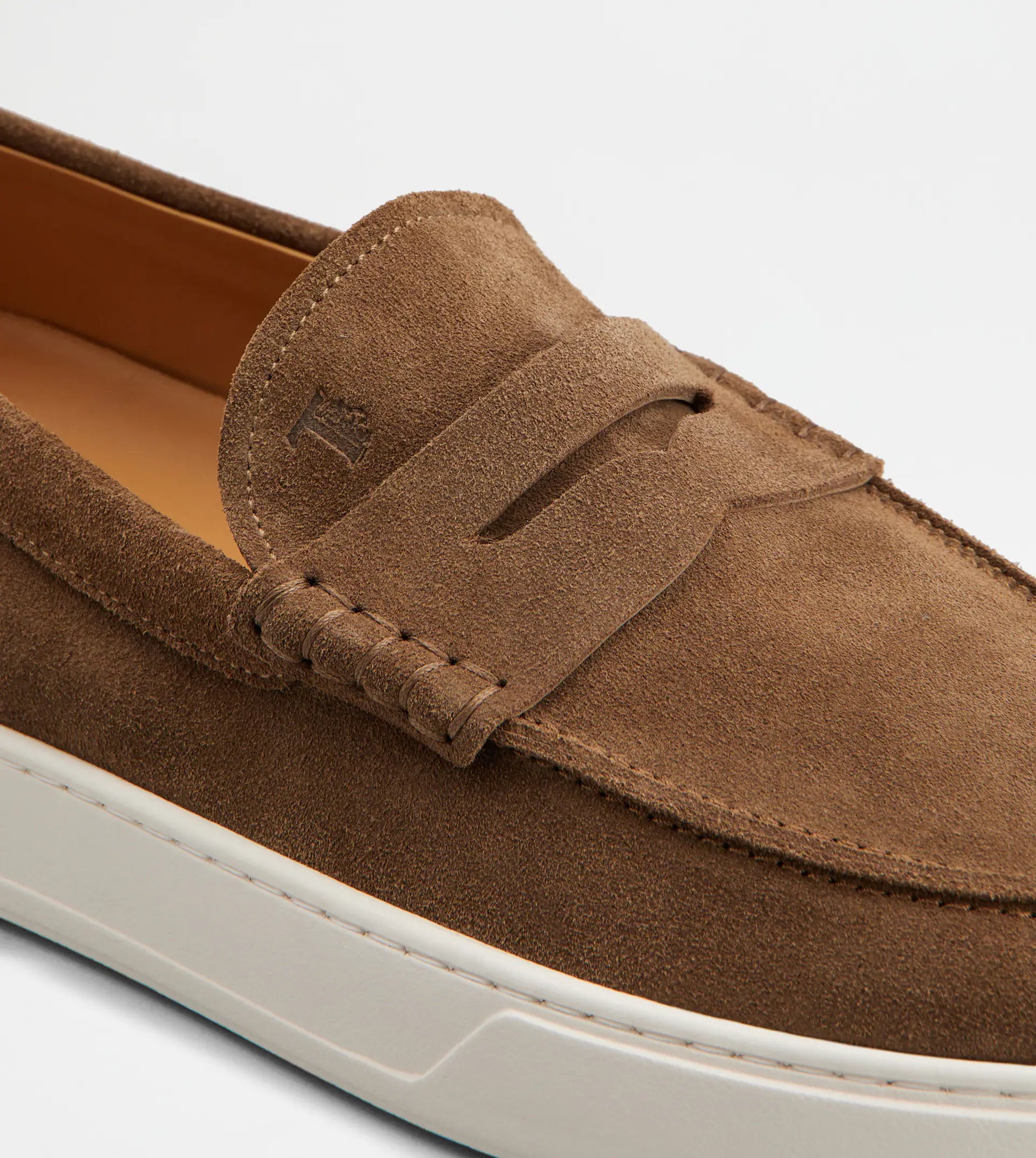 Light Brown Suede Penny Loafers
