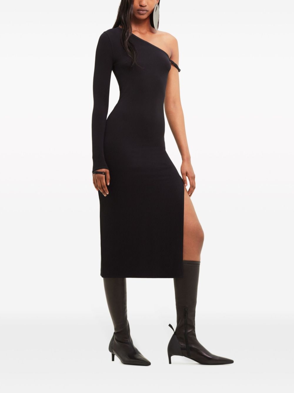 Asymmetrical Off-Shoulder Midi Dress