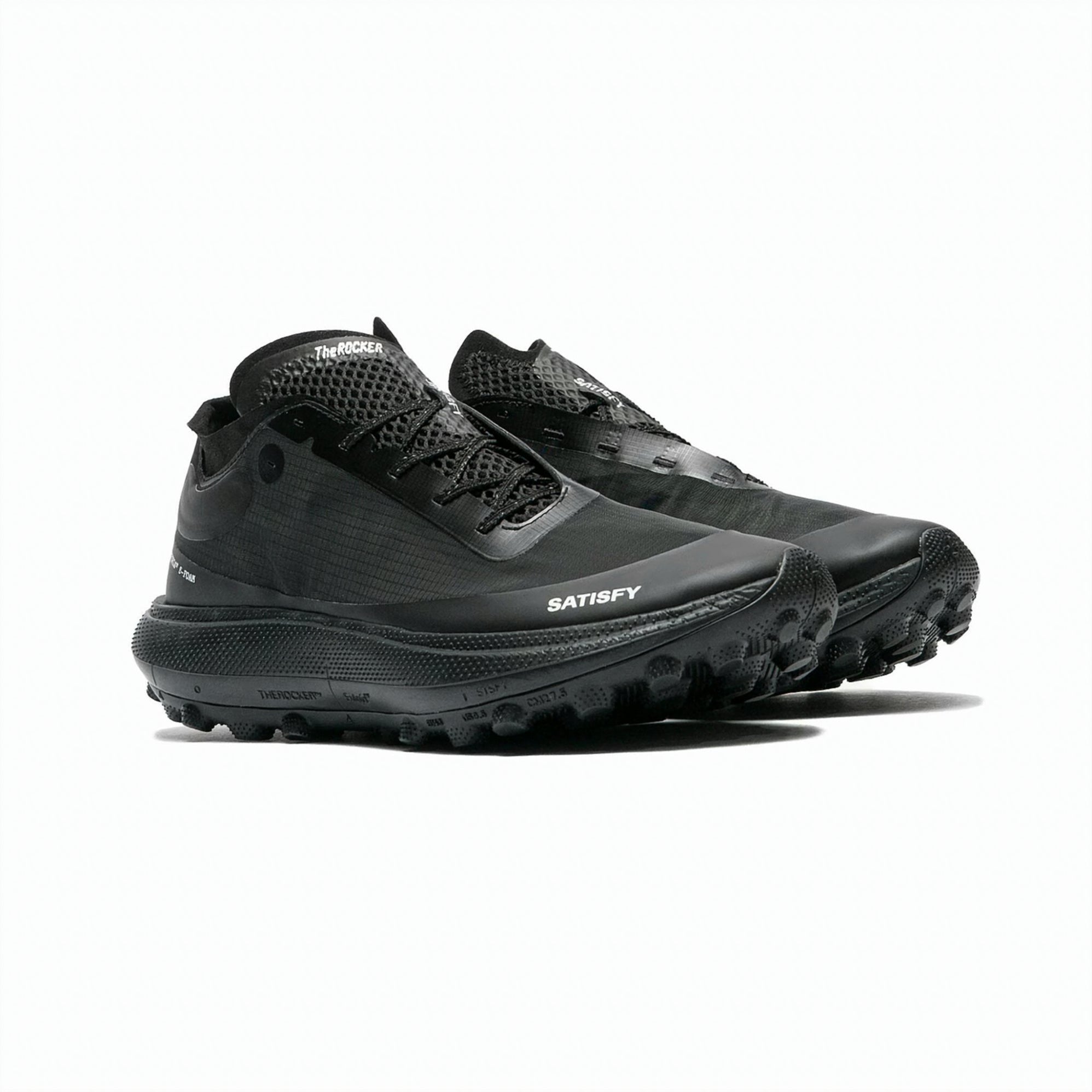 Streamlined Jet Black Sneakers with Textured Sole