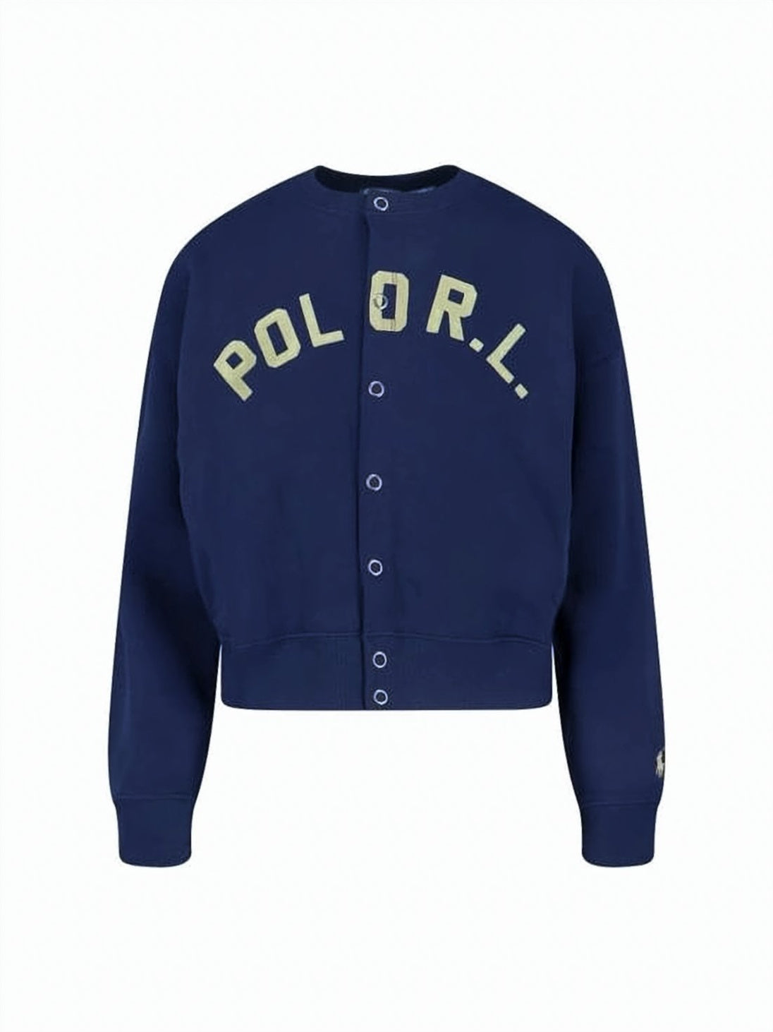 Cropped Long-Sleeve Top with Snap-Button Front and Ribbed Cuffs