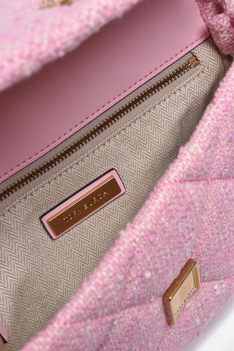 Willa Tweed Shoulder Bag - Pink