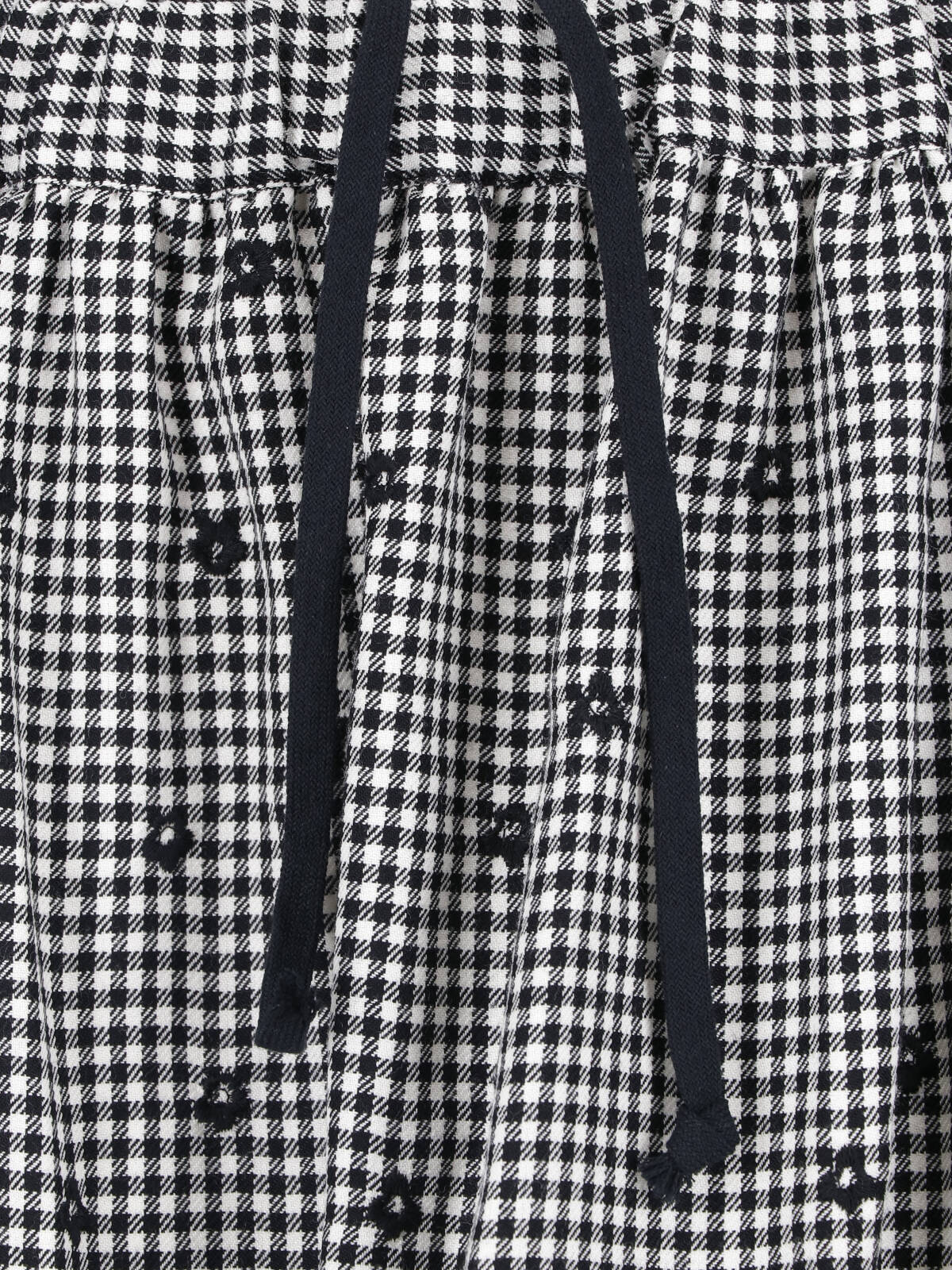 Black/White Gingham Floral Mini Skirt