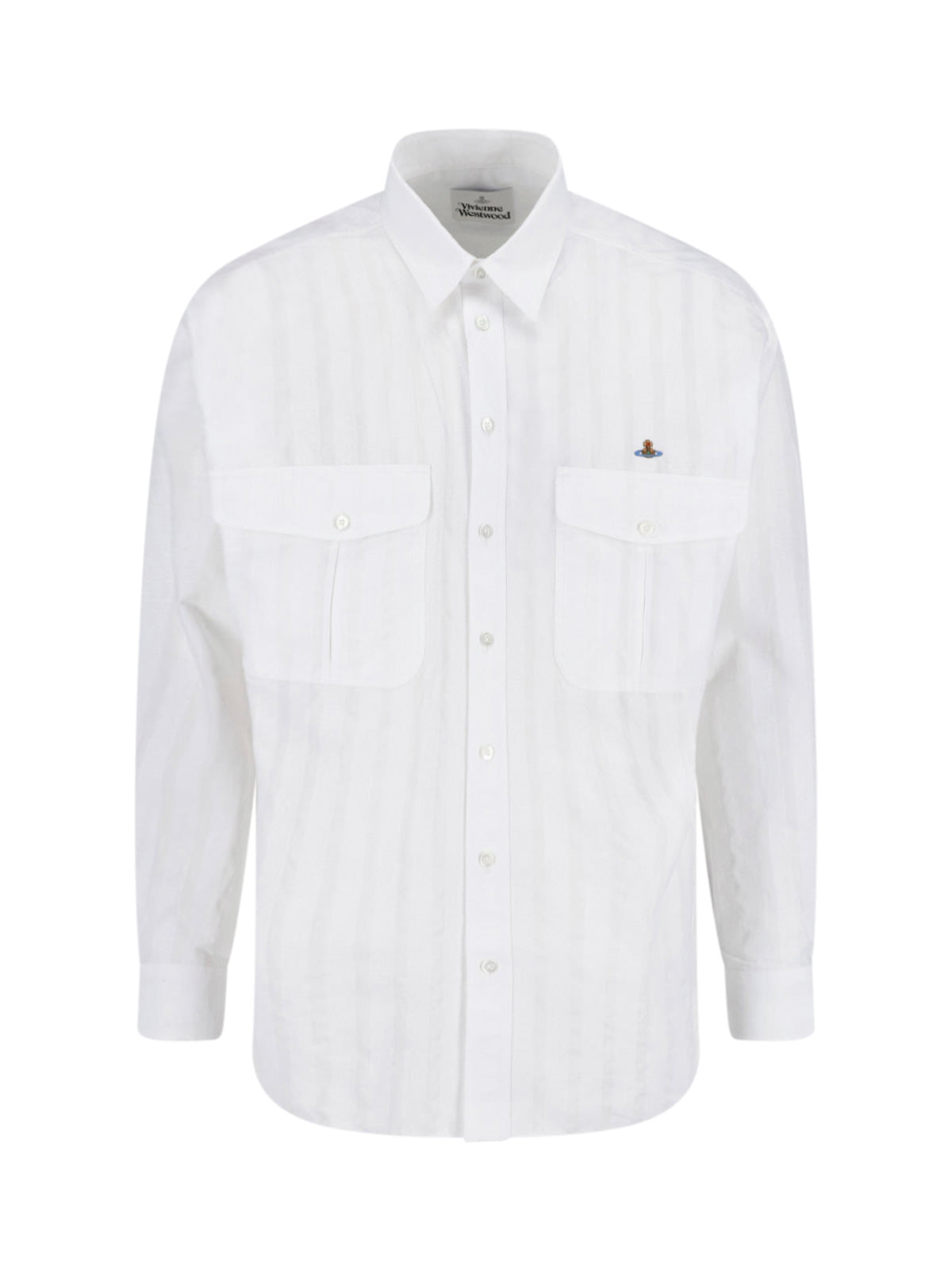 White Achilles Striped Cotton Shirt