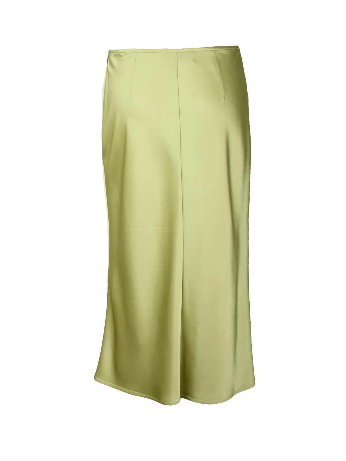 Satin Stretch Midi Skirt - Green