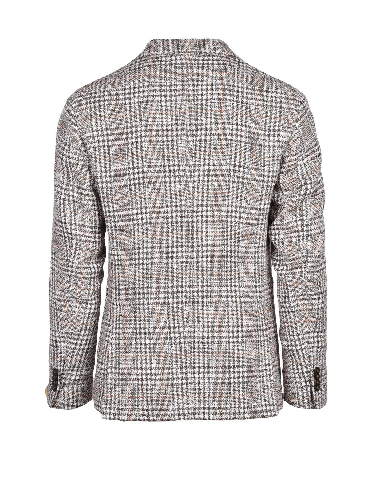 Cotton Linen Acrylic Jacket - White/Brown