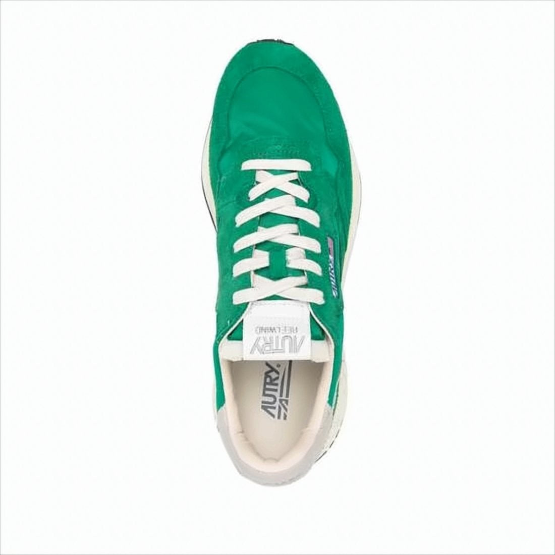 Zielone zamszowo-nylonowe sneakersy