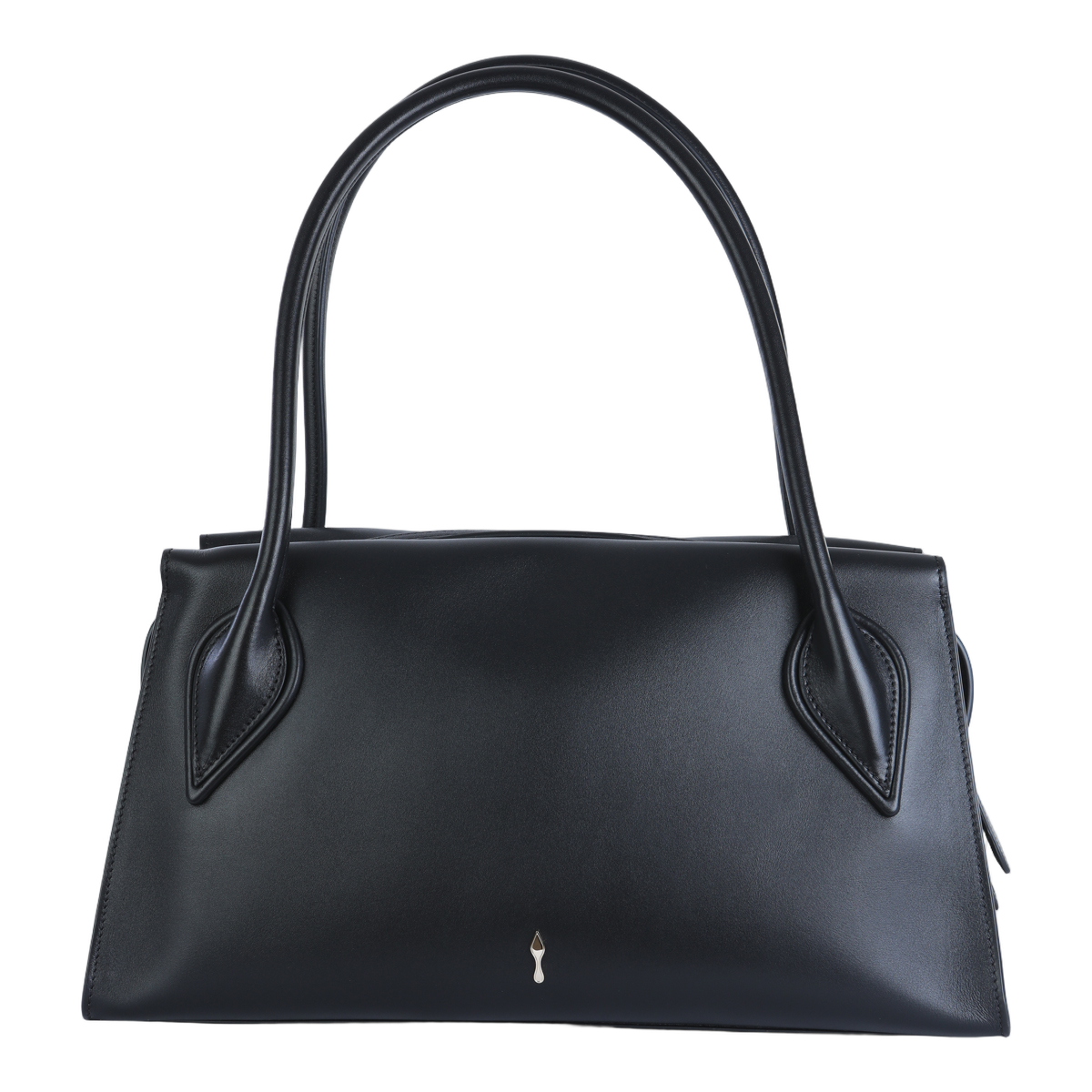 Black Handbag with Side Zipper Closure