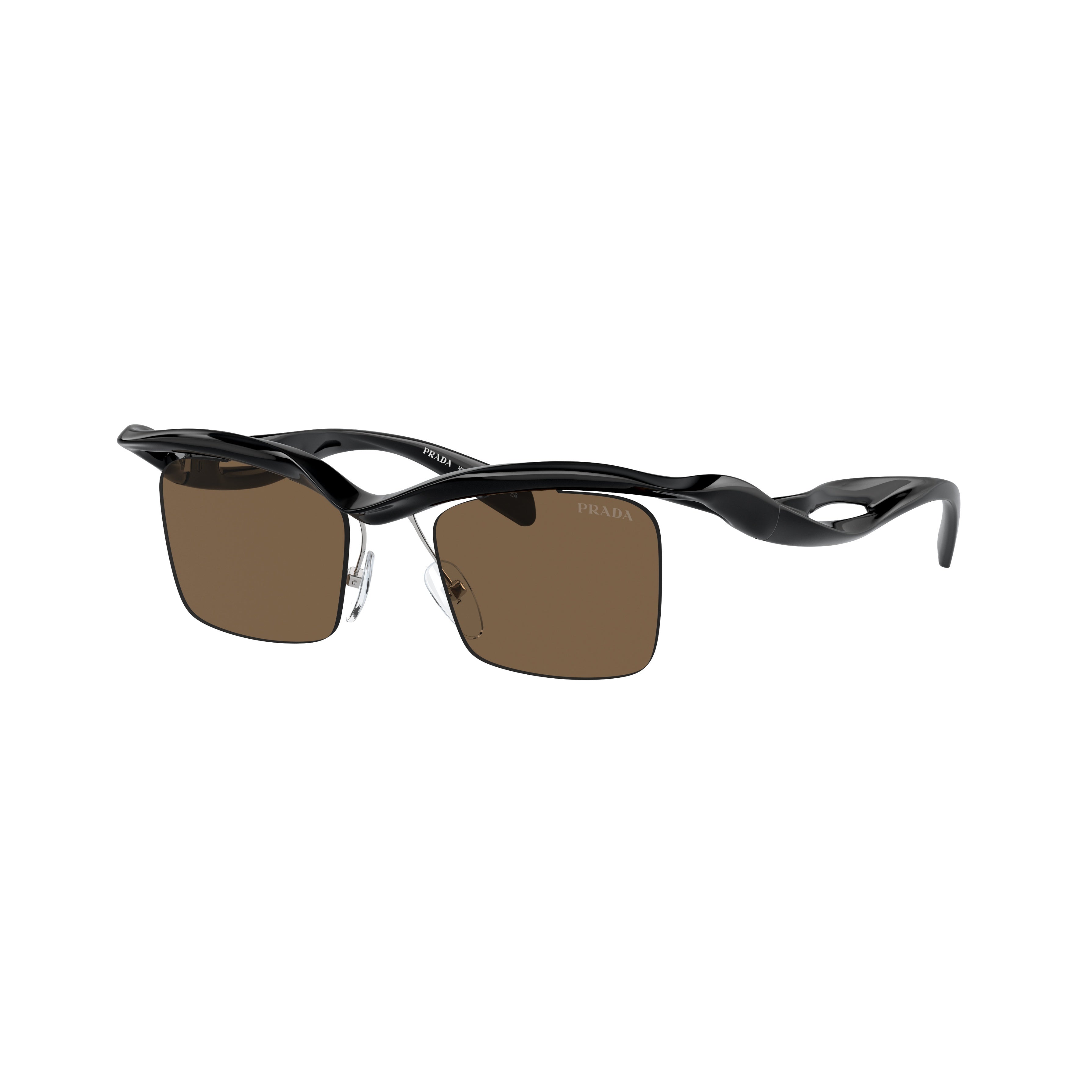 0pr A15s Sculptural Black Nylon Sunglasses