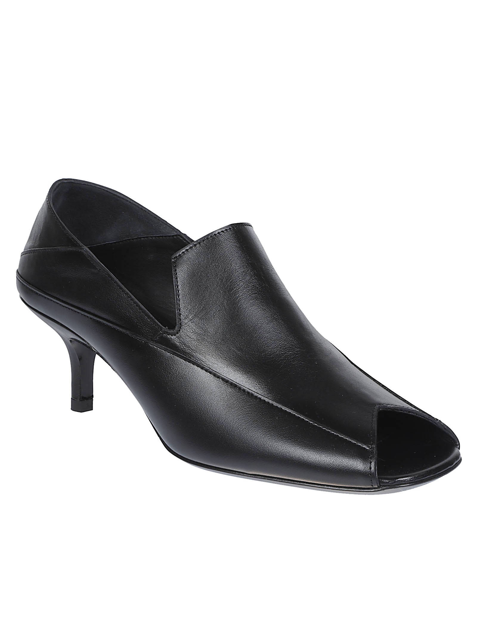Doll Black Leather Kitten Heel Pumps