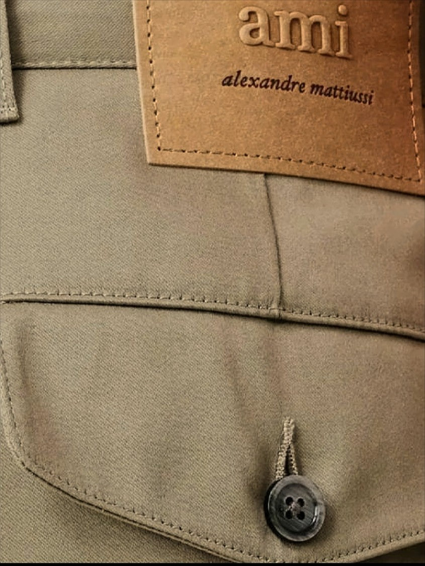 Tailored Brown Straight Pants with Structured Fabric