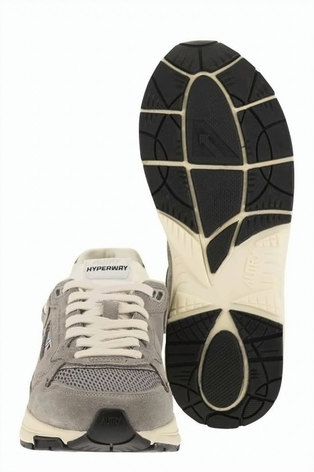 Layered Suede and Mesh Sneakers