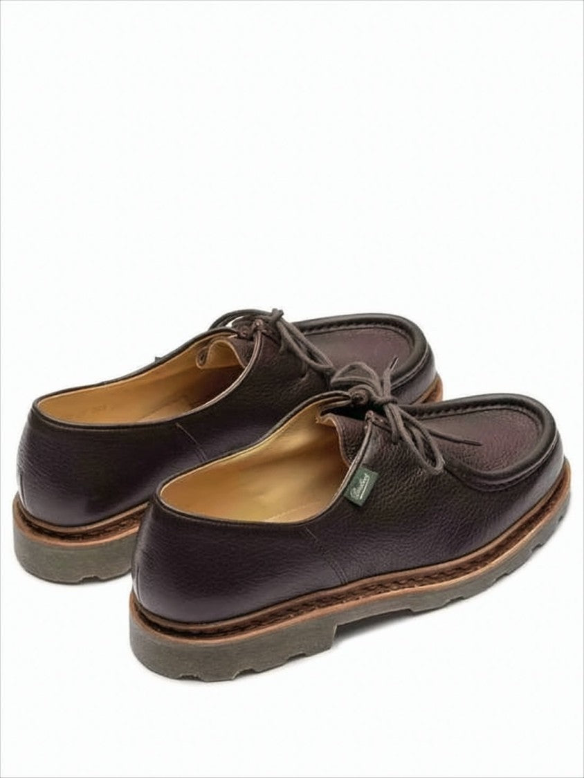 Moccasin Toe Dress Shoes with Textured Leather Upper
