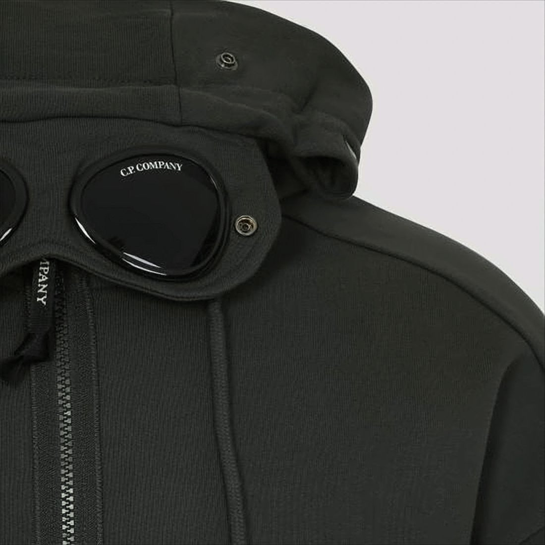 Structured Black Hoodie With Integrated Goggles