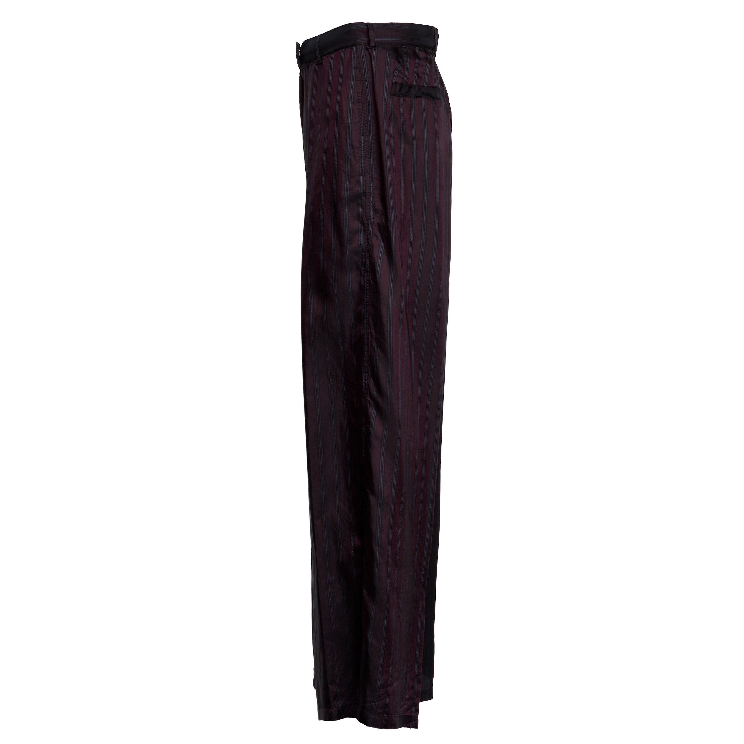 Burgundy Wide-Leg Trousers with High Waist