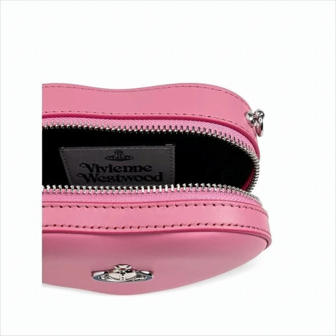Heart-Shaped Nappa Leather Shoulder Bag with Zip Closure