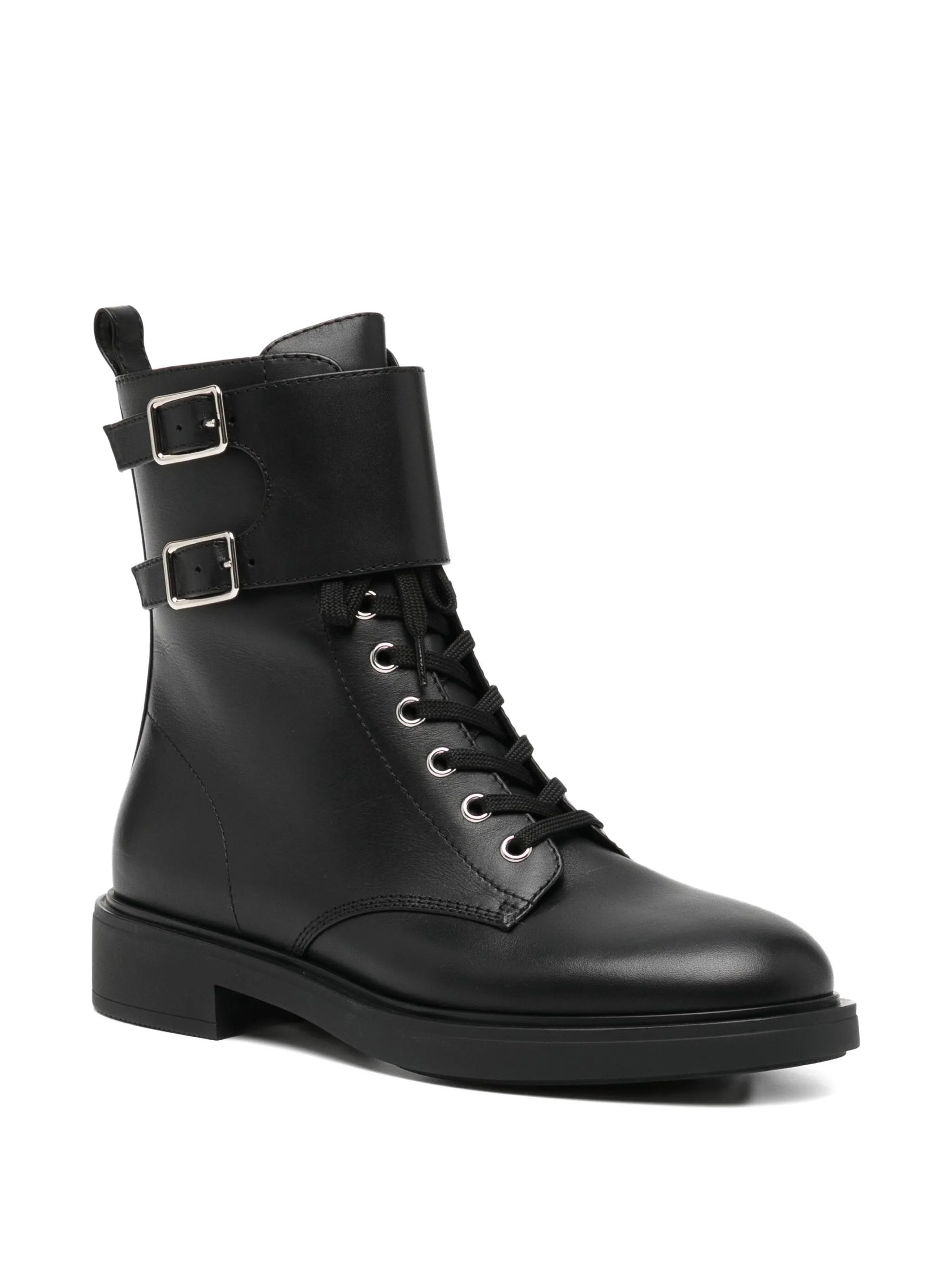 Ripley Black Calf Leather Buckle Boots