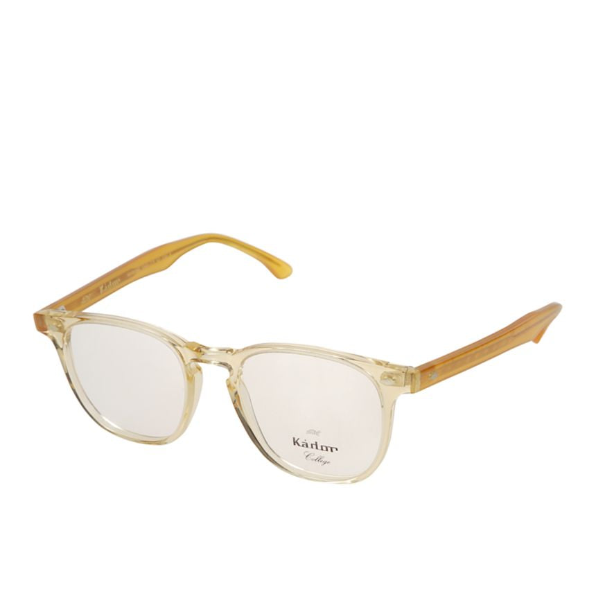 Cambridge Translucent Light Amber Eyeglasses with Subtle Square Shape