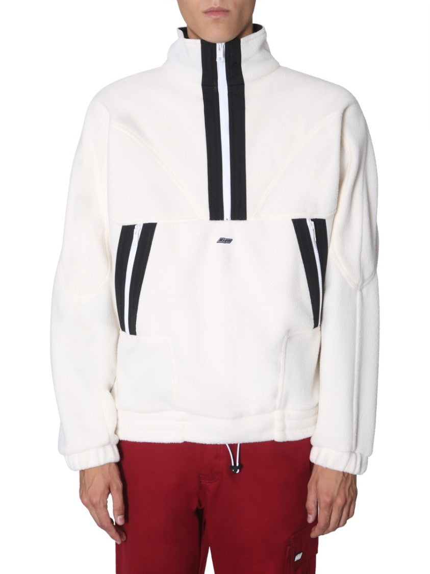 High-Collar Oversized Sweatshirt With Graphic Design