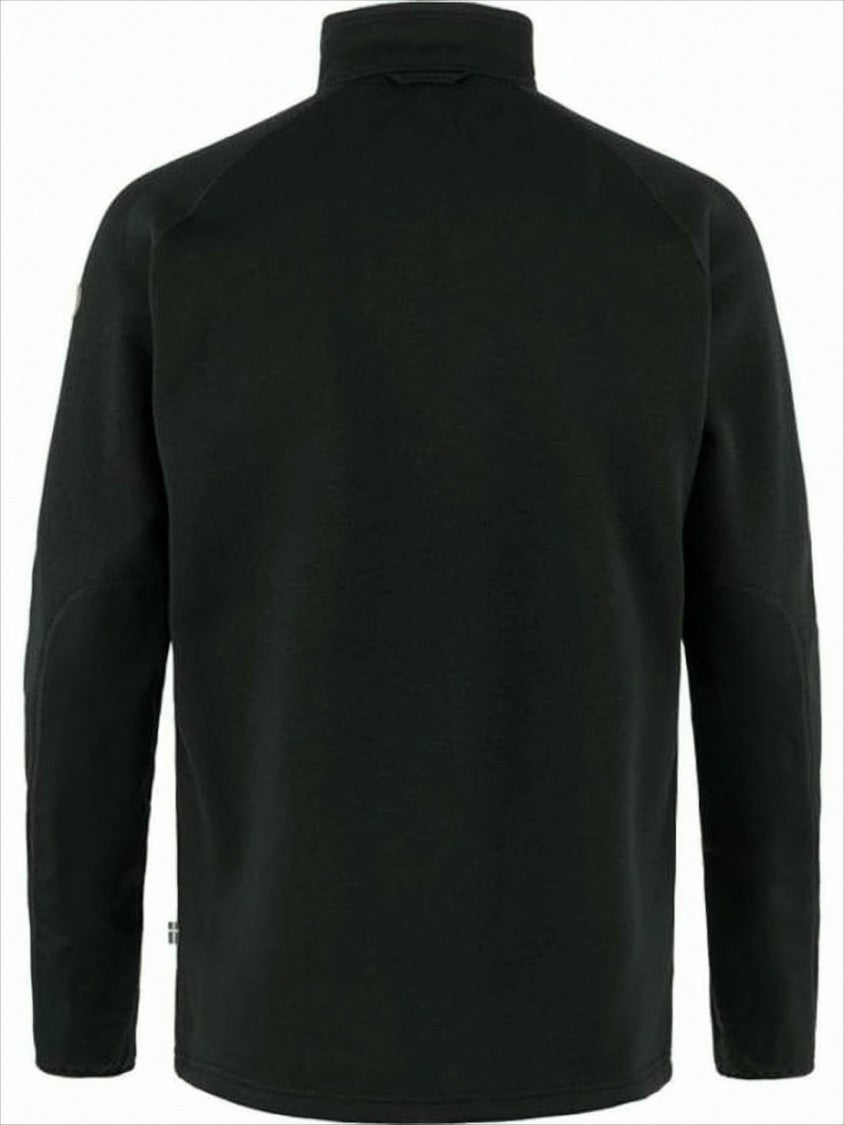 Minimalist Black Jacket With Full Front Zipper And Stand-Up Collar