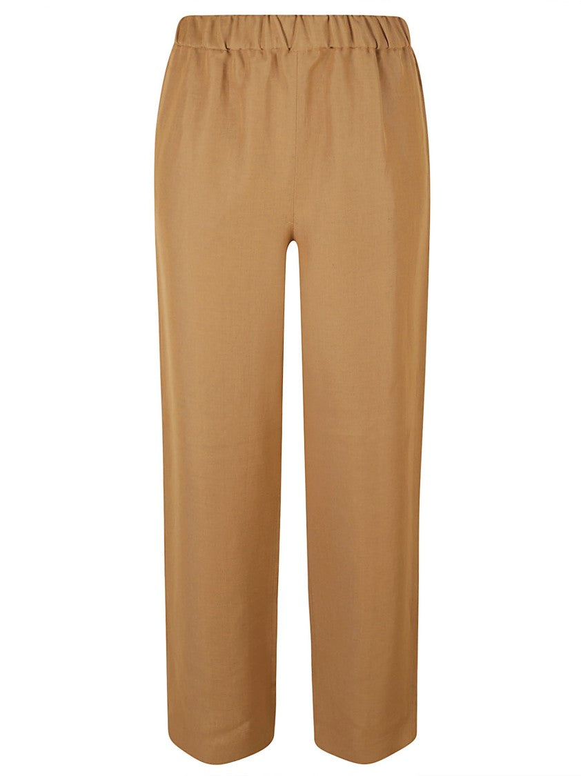 Relaxed Fit Trousers With Elastic Waistband