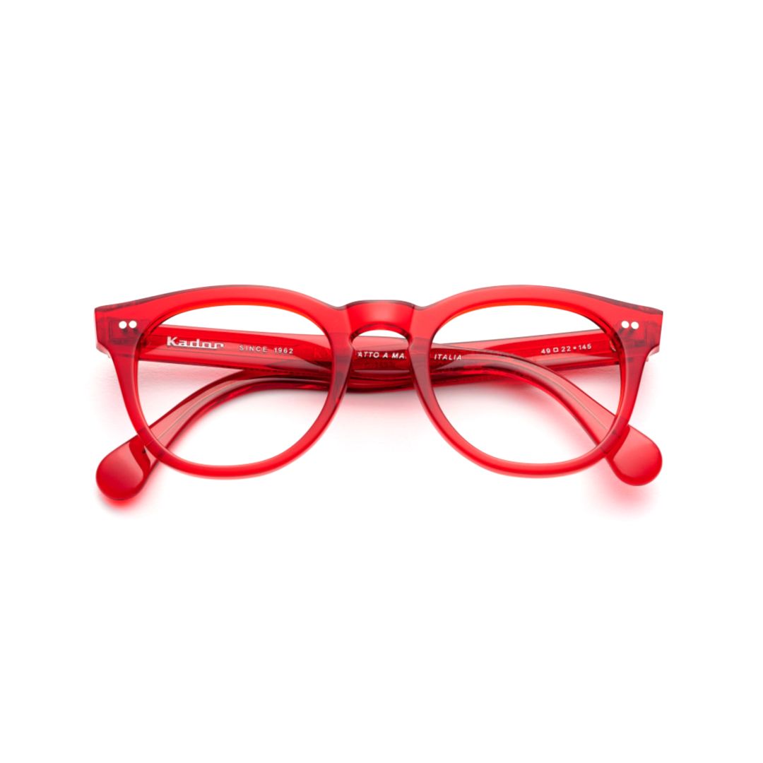 Tuxon-K Translucent Red Rounded Square Kador Eyeglasses