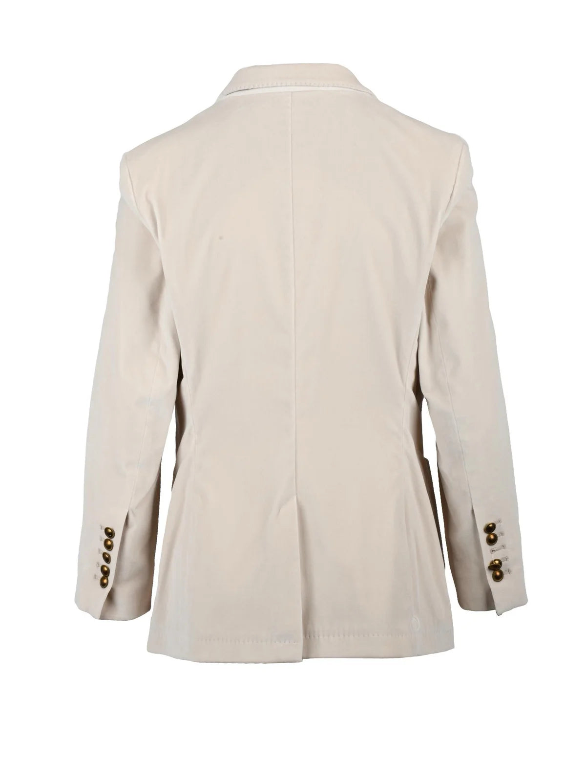 Beige Cotton Viscose Elastane Women's Velvet Jacket