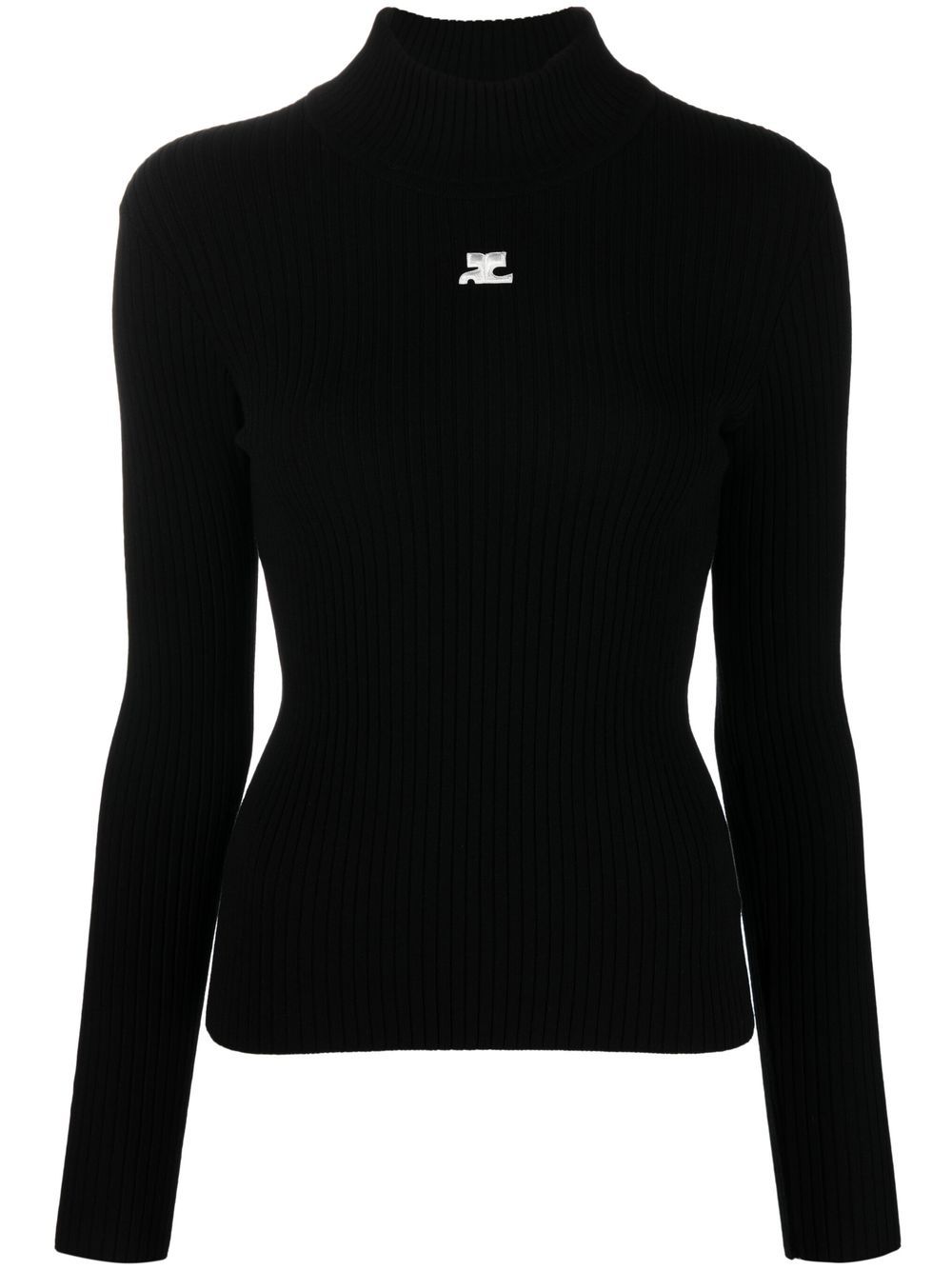 Fitted Black Roll Neck Sweater