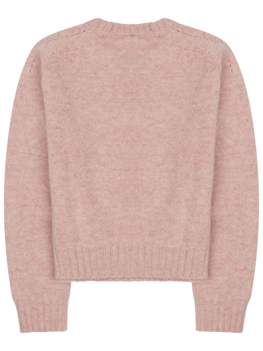 Round Neck Slightly Cropped Wool Sweater