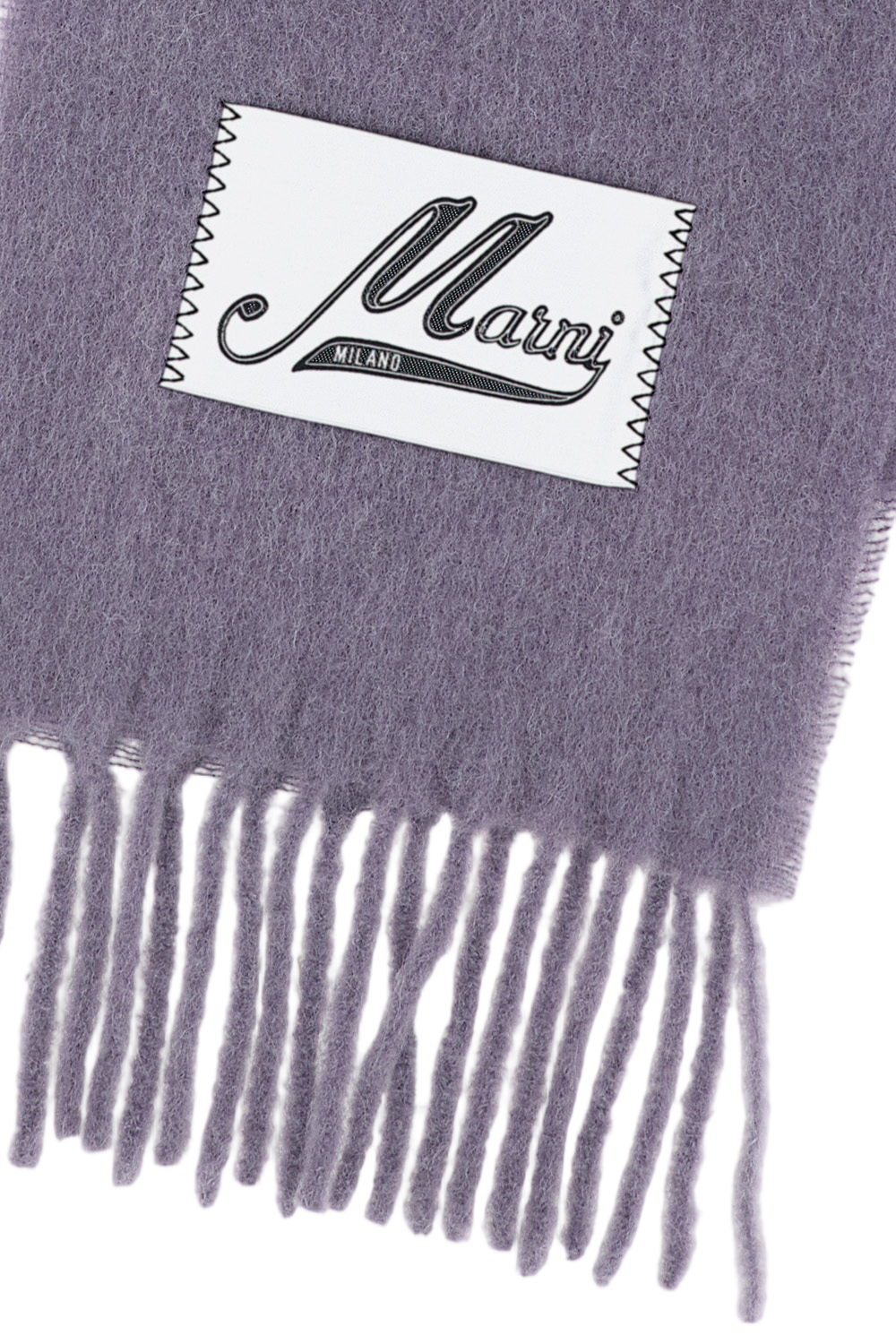 Brushed Alpaca Scarf With Fringed Detailing