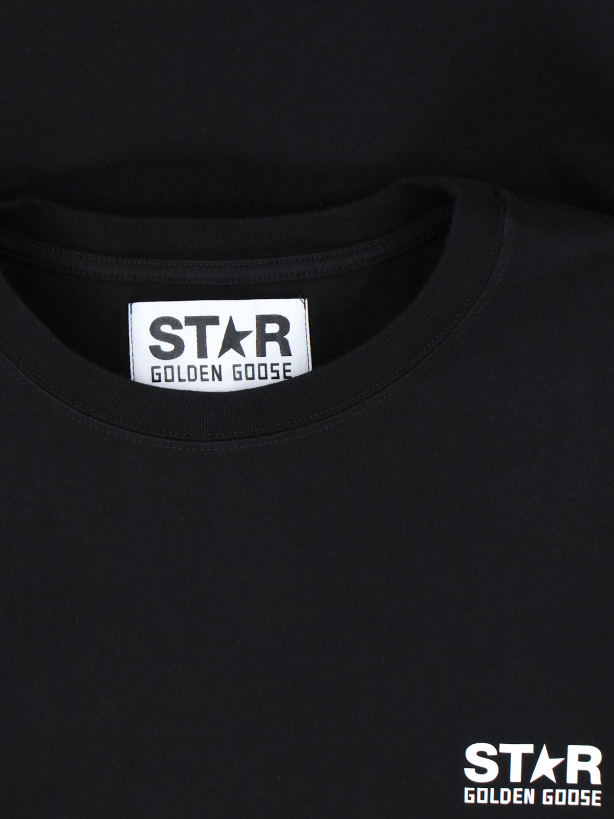 T-Shirt, In Black Cotton, Crew Neck, Short Sleeves