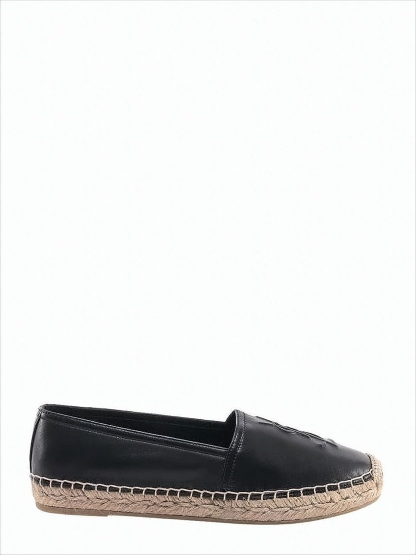 Smooth Lambskin Slip-On Flats with Jute Midsole