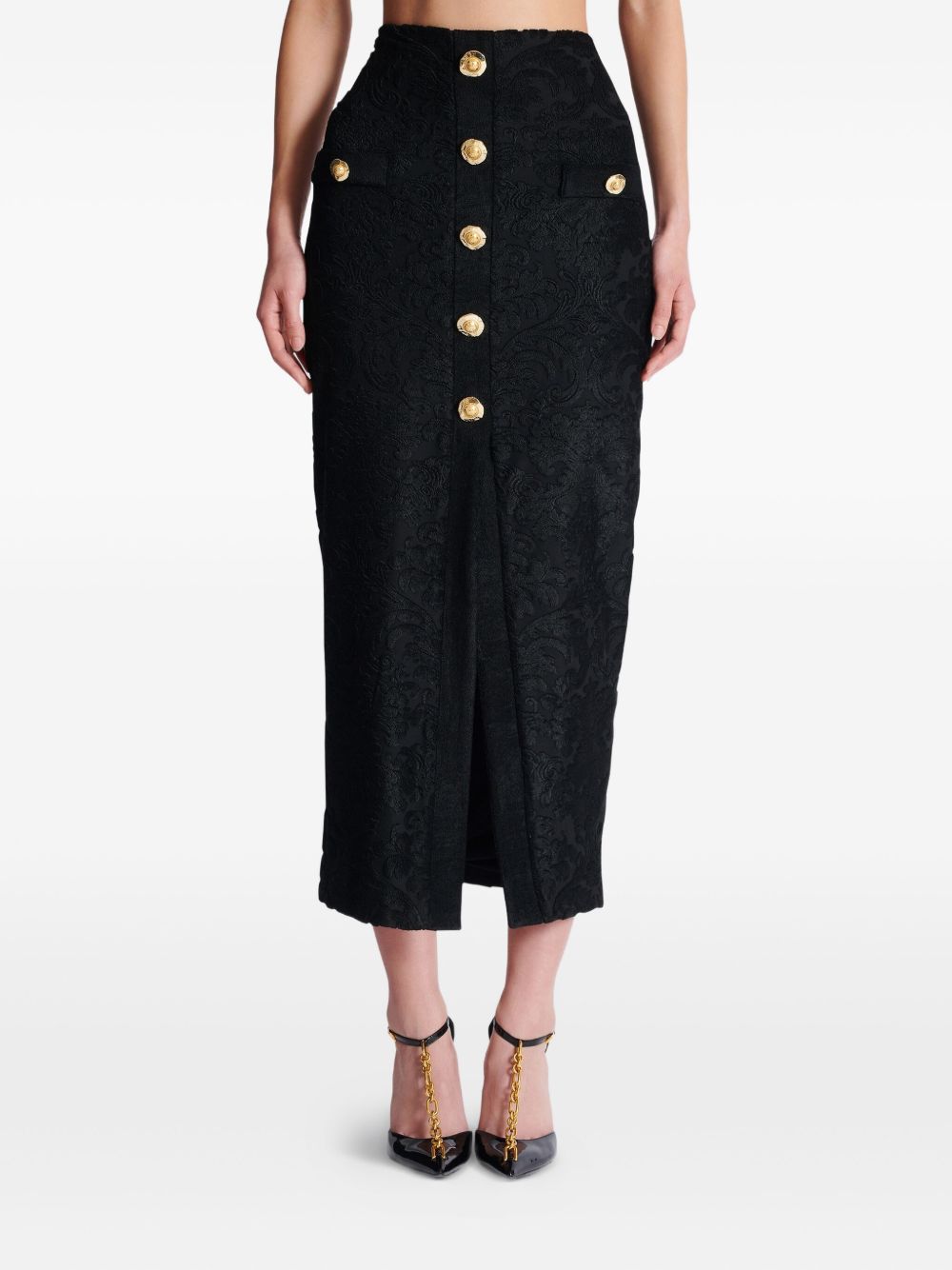 Baroque Pattern Midi Skirt