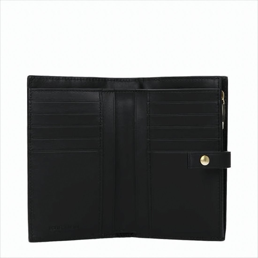 Compact Woven Calf Leather Wallet