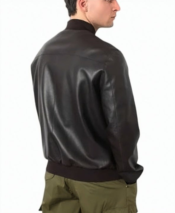 Reversible Brown Leather Jacket