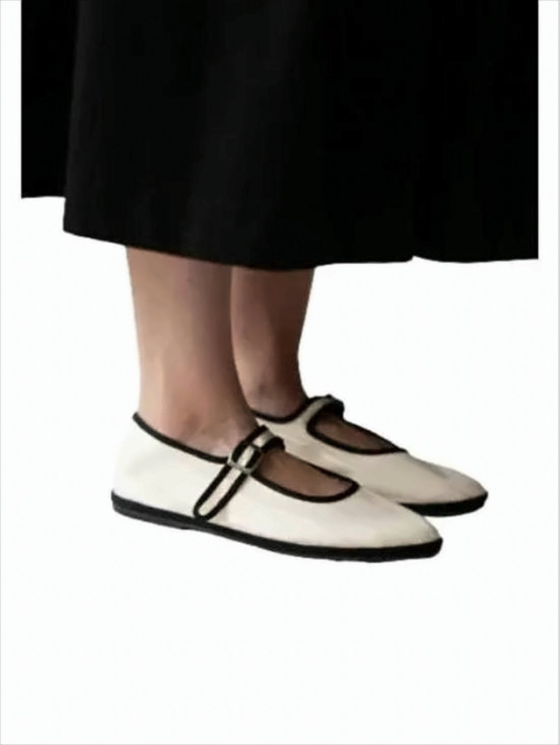 Pointed-Toe Flat Shoes with Mary Jane Strap