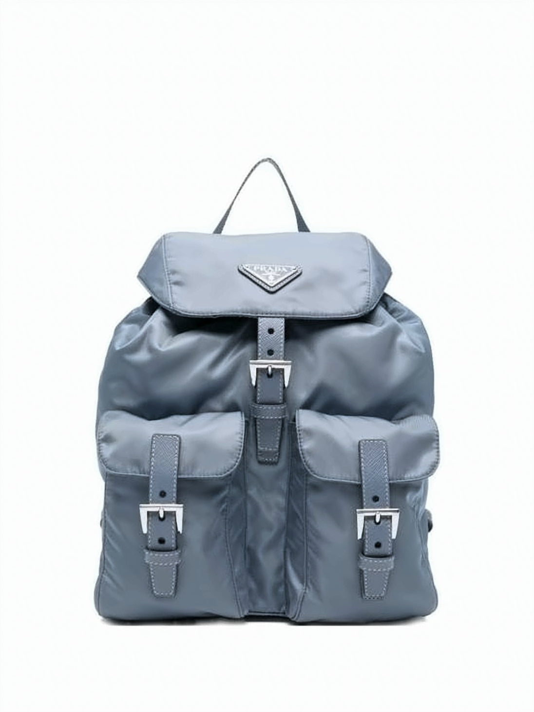 Compact Blue Nylon Backpack