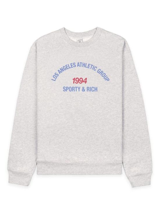 Heather Grey Long-Sleeve Sweatshirt with Graphic Details